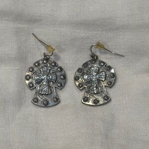 Silver Cross Earrings